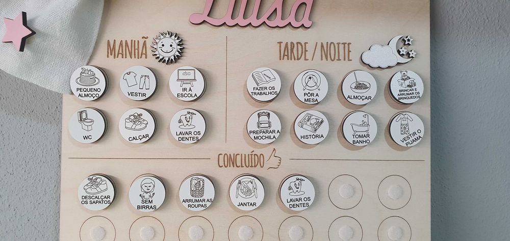 Quadro Rotinas e Emoções Personalizado