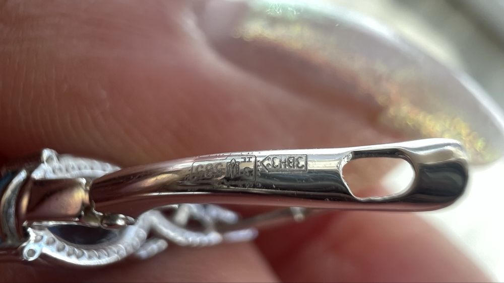 Серьги белое золото 585 натуральные топазы вес 2,32