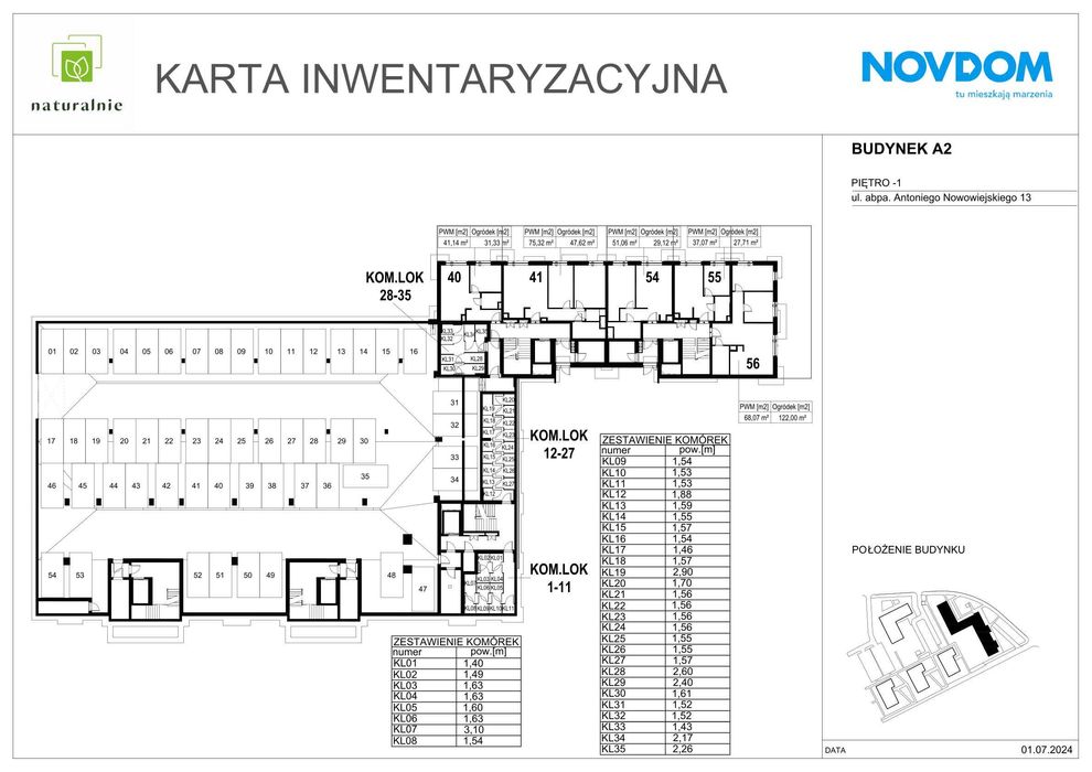 Miejsce parkingowe w hali garażowej na Osiedlu Naturalnie w Mławie