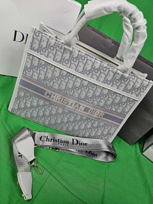Torebka damska Christian Dior biznesowa nowość jasna płótno kuferek