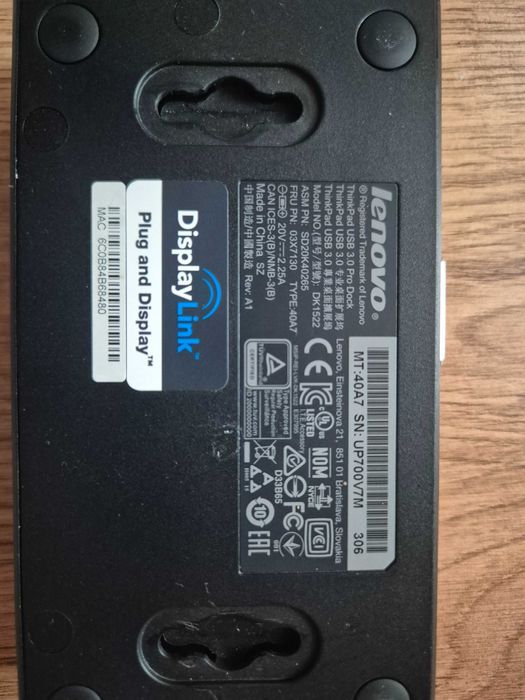 Stacja dokująca Lenovo ThinkPad USB 3.0 Pro Dock (40A7) | Komplet