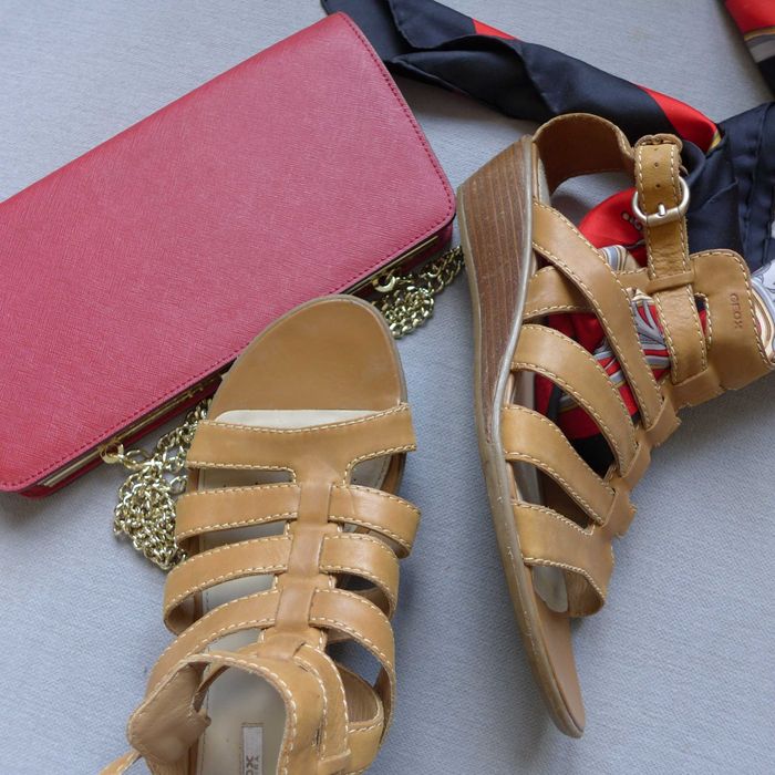 GEOX RESPIRA modne skórzane sandały gladiatorki 39 39,5 vagabond 7mil