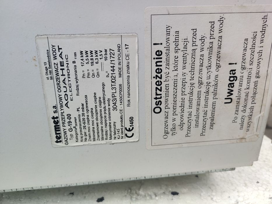 Piecyk gazowy,podgrzewacz wody