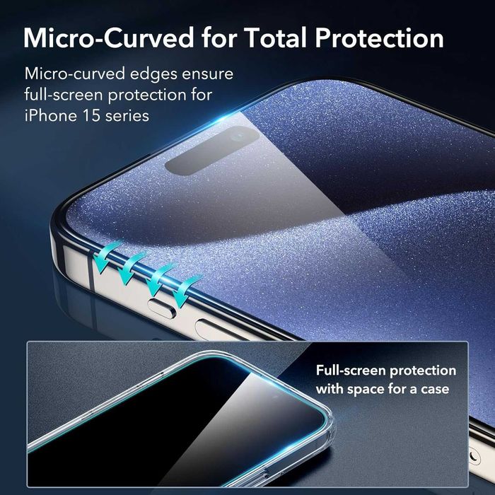 ESR screen protector 3x szkło iPhone 15 Pro Max na LCD 2x szkło aparat