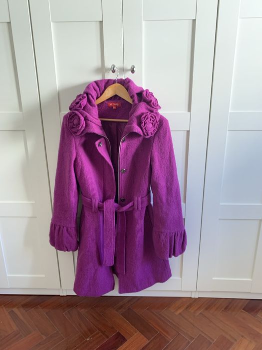Casaco comprido 100% lã