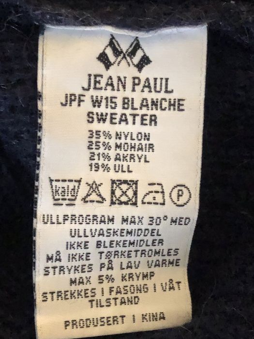 Granatowy sweter Jean Paul z wełną i moherem M