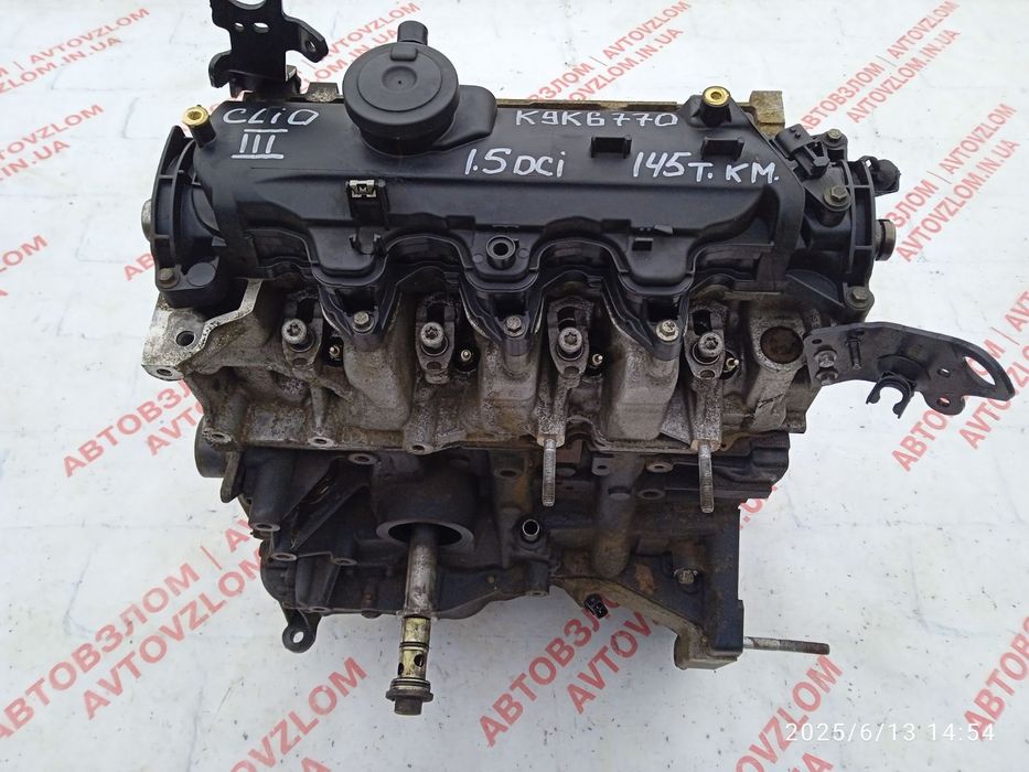 Renault  2008-2015 двигун 1.5dci K9K 6770 пробіг 145тис.км
