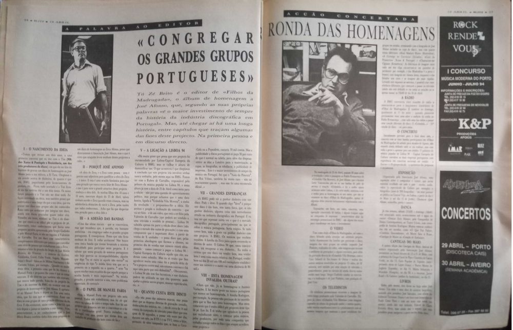 José Afonso	- - -		Blitz	- - - - -	Jornal