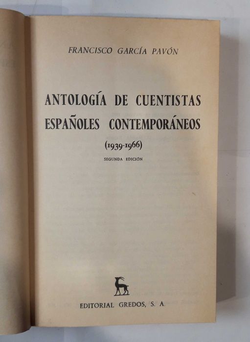 Livro - Ref CxC - Antología de Cuentistas Españoles Contemporáneos