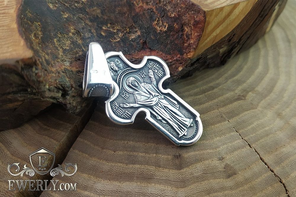 Серебряный нательный крестик 925 пробы. Нерушимая стена. Срібний хрест