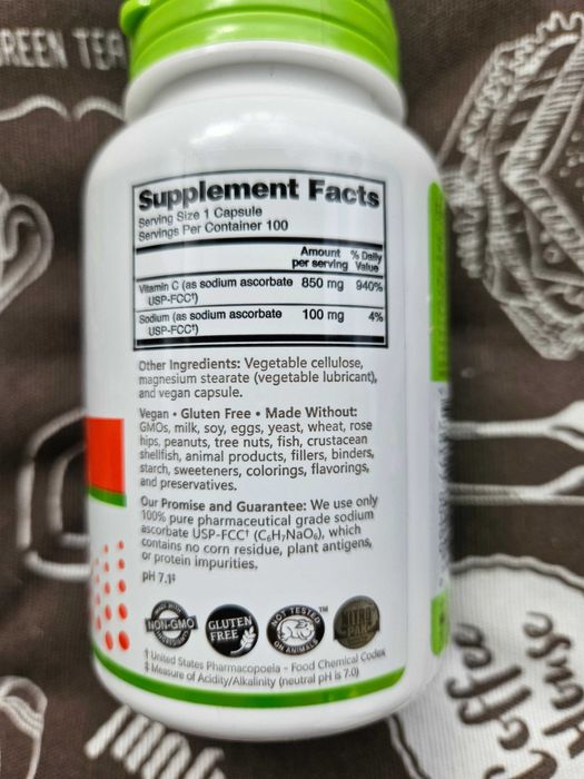 Вітамін С витамин vit C Ц порошок капсули содіум аскорбат Nutribiotic