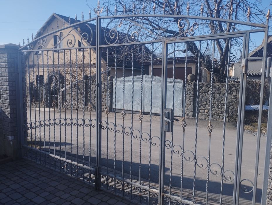 Ворота розпашні з елементами ковки