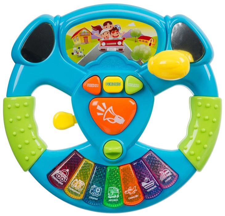 Детская развивающая игрушка музыкальный руль.Автотренажер.Кроха руль.