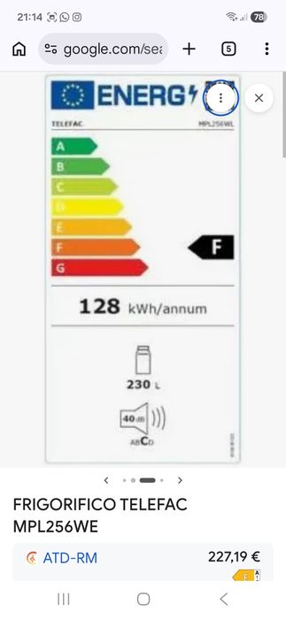 Frigorífico telefac usado