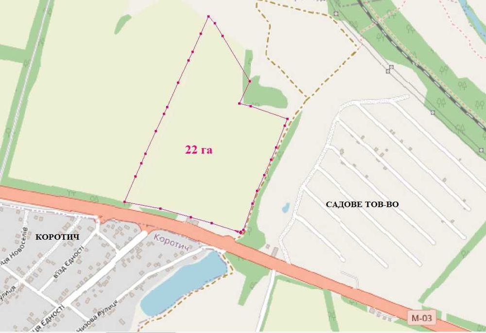 Продам массив ОСГ с выходом на Киевскую автотрасу