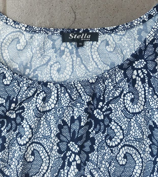 Sukienka mini wzorzysta falbanka XL 42