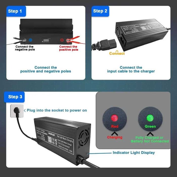 Зарядное устройство для LiFePO4 аккумуляторов LiitoKala 14.6V 20A 12V