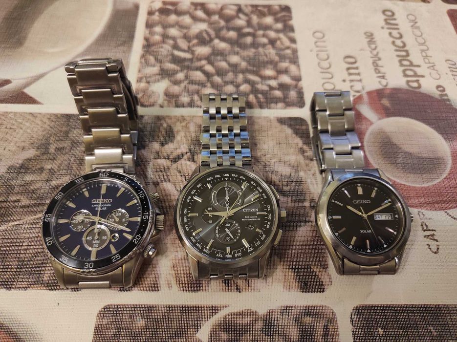 Citizen Eco-Drive Radio Controlled, Seiko Shronograph Solar, Solar