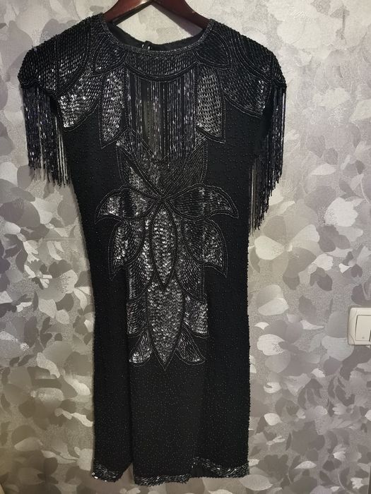 Вечернее платье, бисер ручная работа, Индия, 1998 год