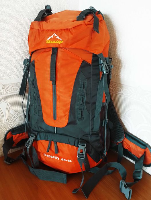 Рюкзак 70 літрів orange (65+5l) трекінг з поясним ременем