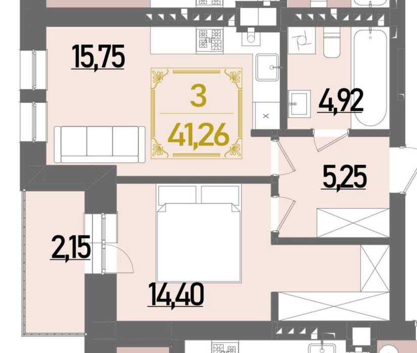 Продам 1 кімнатну квартиру в ЖК Брюгге, після забудовника