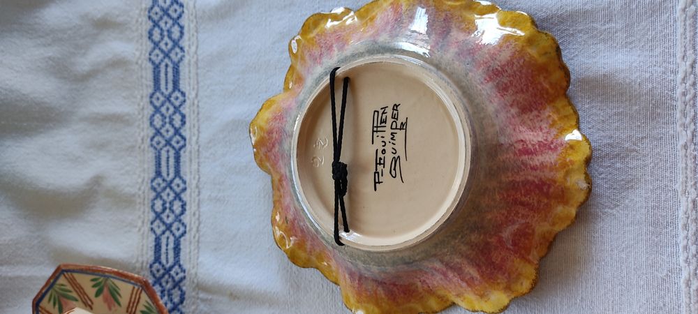 Quimper Fouillen cerâmica francesa assinada