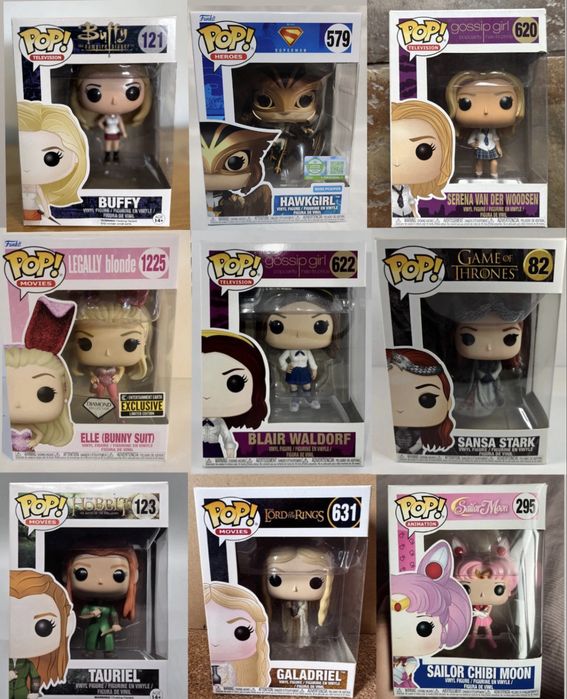 Колекційні фігурки Funko Pop! Gossip Girl, LOTR, Elle blonde, Sansa Stark, Hobbit, Sailor Chibi moon