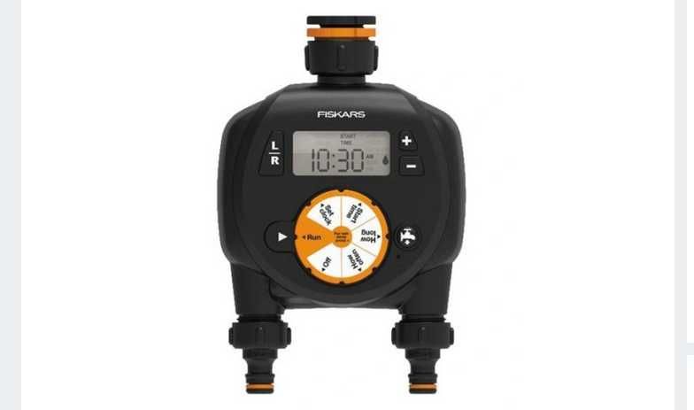 FISKARS Sterownik do nawadniania na baterie podwójny 2 sekcje +GRATIS
