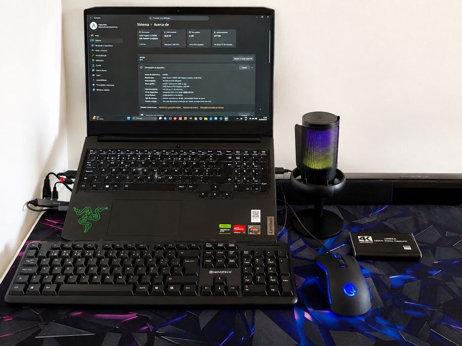 Lenovo IdeaPad Gaming 3 + Kit Gamer Completo – Pronto para Jogar e Fazer Streaming