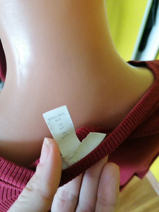 Swetr bluzka wiśniowa bordowa h&m XL