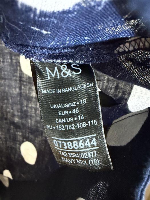 M&S Pure Lenen Блузка, топ, сорочка L/XL 100% льон,