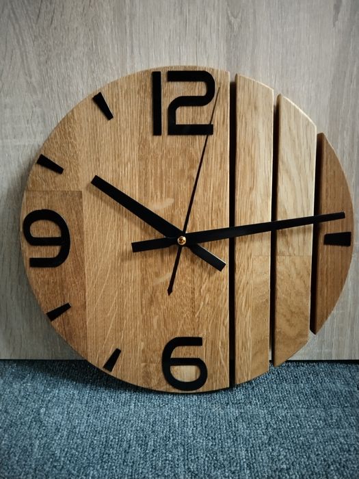 Zegar drewniany, ręczna robota, różne rozmiary