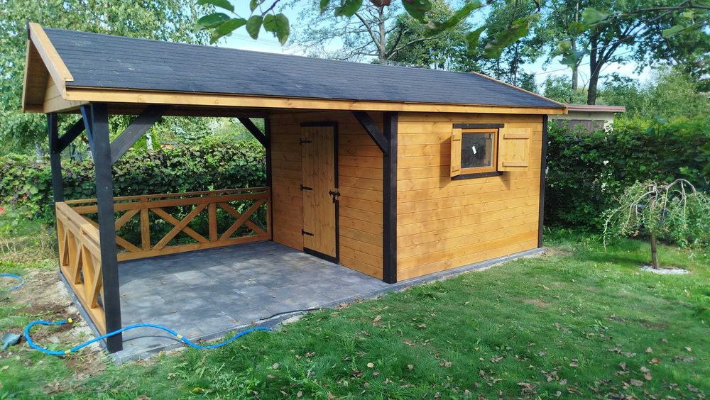 Domek narzędziowy z altanką 2w1 Kormoran 3x6 -Altany/Domki narzędziowe