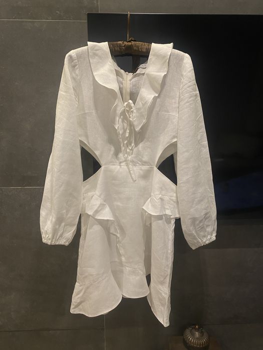 Сукня біла романтична М, льон.