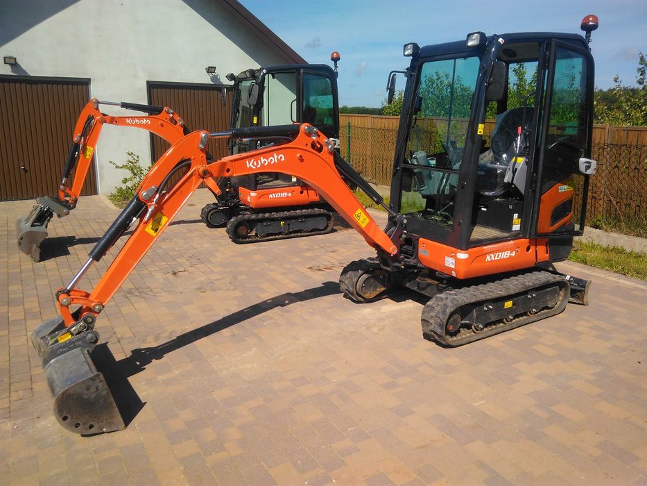 wynajem minikoparki Kubota KX18-4 2szt Nowe !!! Transport Tanio !!!