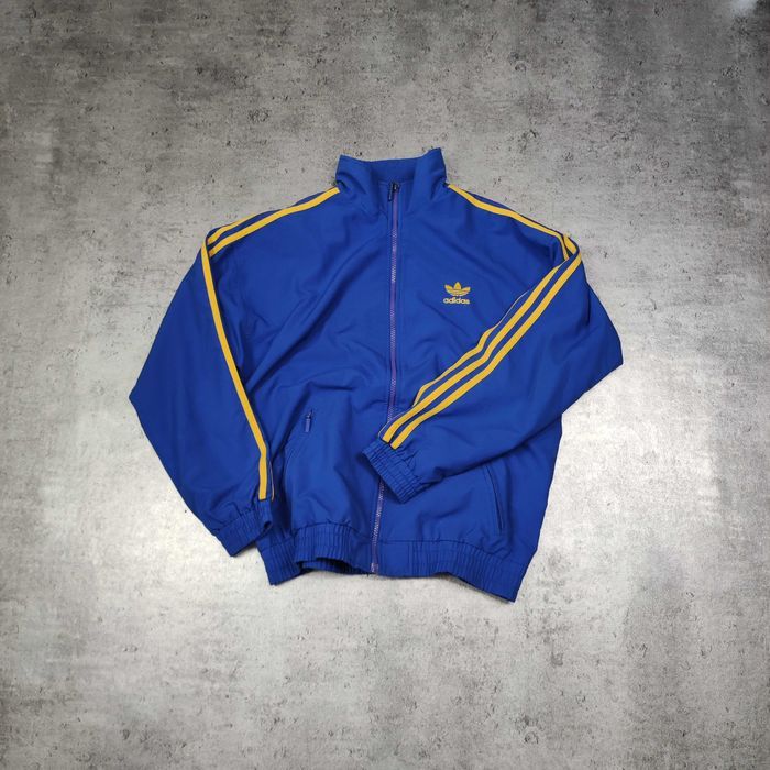 MĘSKA Vintage Retro Lata 90s Niebieska Bluza Kurteczka Adidas 3 Paski