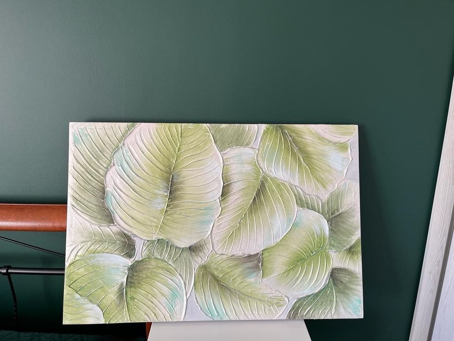 Obraz ręcznie malowany 60x90 Monstera