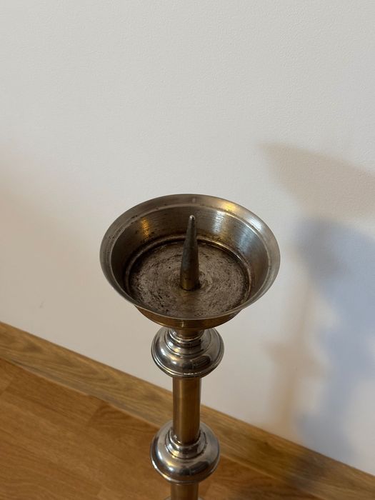 Lichtarz świecznik mosiężny, ciężki