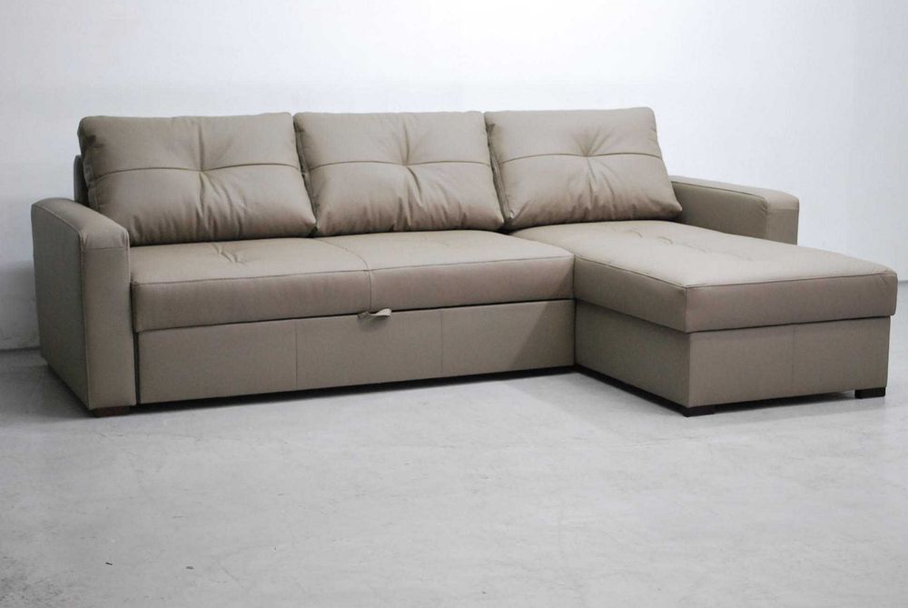 SKÓRA NATURALNA narożnik z funkcją spania pojemnik 4119, rogówka