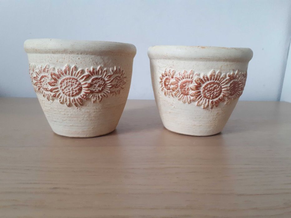ozdobne doniczki ceramiczne 2 sztuki