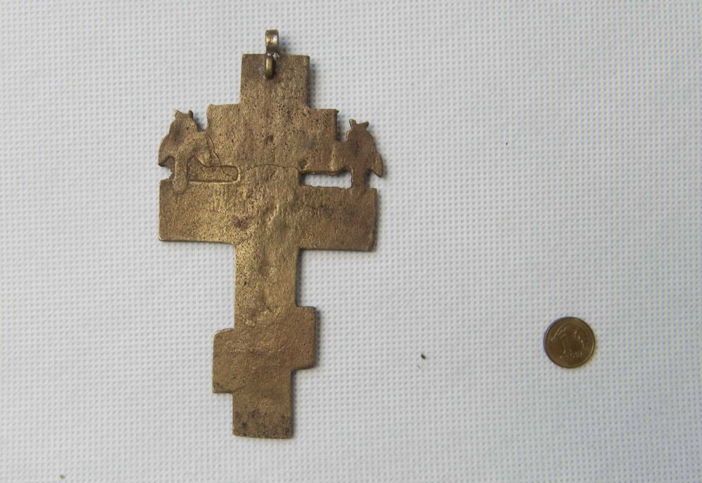 Antyki krzyż ikona prawosławna ukrzyżowanie Jezusa XIX w