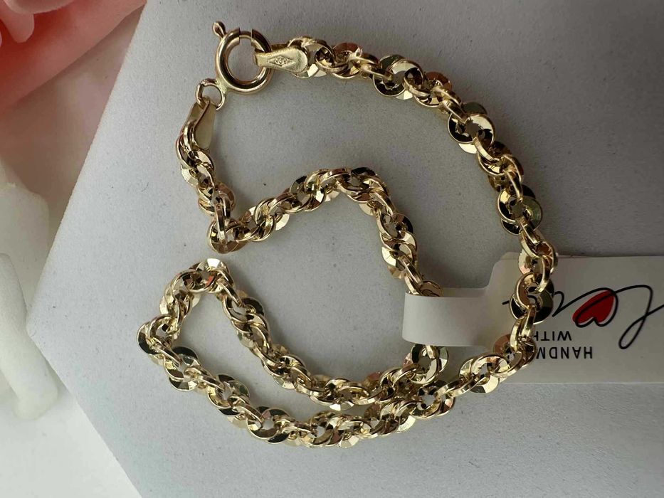 Piękna złota bransoletka Iryda 585 19cm 14k