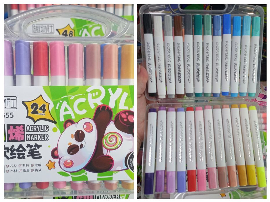 Високоякісні суперові акрилові маркери - пензлики 18/24/36/48/60 кол.