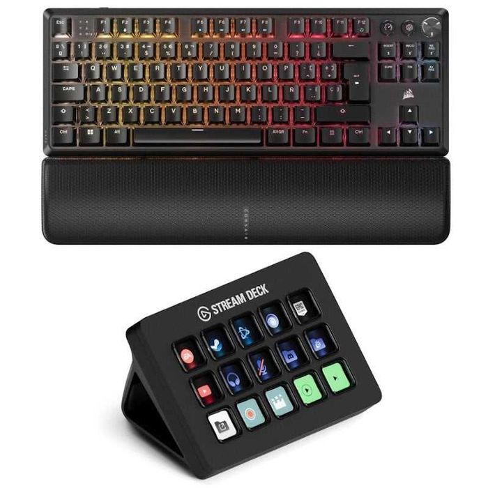 ISG Corsair K70 CORE TKL Wireless RGB + Elgato Stream Deck MK.2