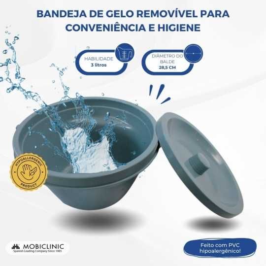 Cadeira WC Arroyo, tampa anti-derrapante, apoios de braços almofadados