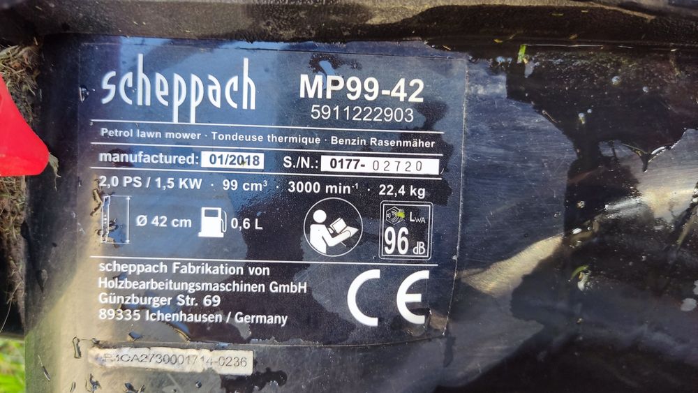 Газонокосилка scheppach mp99-42