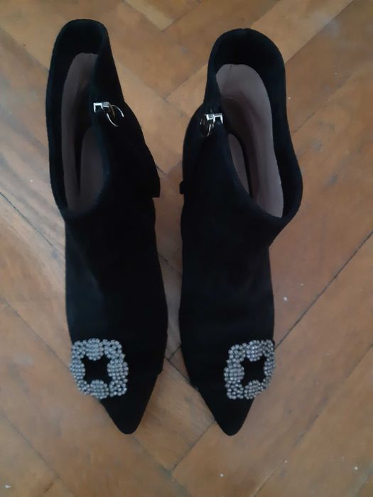 Czarne botki welur Loft 37