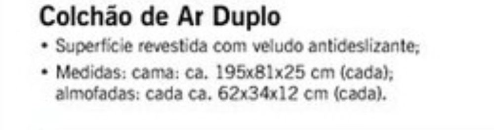 Colchão de ar duplo (solteiro ou casal)
