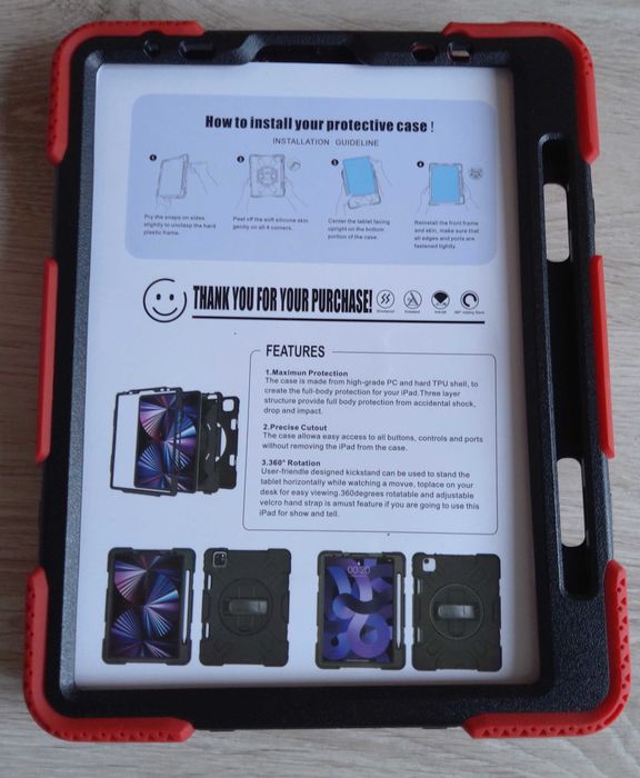 Czerwone pancerne etui case obudowa do tablet iPad 10.9 cali  #284