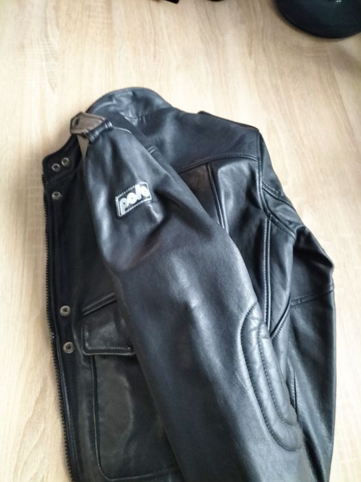 Шкіряна куртка ECHTES LEDER мото косуха пілот бомпер